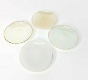【貨物輸送無料】勝手もと設備・食器・膳立て手道具・瀬戸もの フランスオパレセントハーレクインで作られたヴィンテージティーソーサーVintage ARCOPAL 4 Tea Saucers Made インチ France Opalescent Harlequin