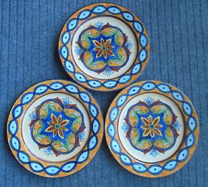 正規品販売 送料無料 キッチン用品 食器 調理器具 陶器 のトサカンジュエルディナープレートのカラフルなセット Colorful Set Of 3 Maxcera Tuscan Jewel Dinner Plates 11 25 キッズ用食器