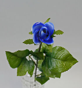 キッチン用品・食器・調理器具・陶器 磁器の茎のバラの青い?9944360-ds Porcelain Stem Rose Blue K?mmer D6cm L48cm