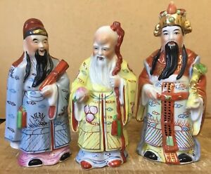 【送料無料】キッチン用品・食器・調理器具・陶器 つの装飾的な手は中国の陶磁器のダイエットフィギュアを描いたTHREE DECORATIVE HAND PAINTED CHINESE CERAMIC DIETY FIGURES|hokushin