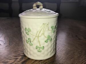【送料無料】キッチン用品・食器・調理器具・陶器 ベレクシャムロッククローバーリーフマーマレードポットヴィンテージ中国Belleek Shamrock Clover Leaf Marmalade Pot Vintage China|hokushin