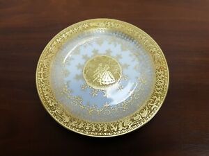 【貨物輸送無料】勝手もと装置・食器・膳立て物の具・瀬戸もの ポルツェルランカールスバーダーヴェルタルベートホワイトヘビーゴールドギルトインカストプレートDW PORZELLAN Karlsbader Wertarbeit White Heavy Gold Gilt Incrustation 17珊 P