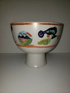 【送料無料】キッチン用品・食器・調理器具・陶器　ローゼンタールミッドセンチュリーモダンペデスターボウル署名ポルタニエRosenthal Mid Century Modern Pedestal Bowl Signed Portanier