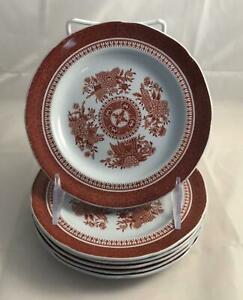 【送料無料】キッチン用品・食器・調理器具・陶器　つのスポデフィッツヒューレッドブレッドバター前菜プレート無料出荷Set of 6 Spode Fitzhugh Red Bread & Butter Appetizer Plates Free Shipping