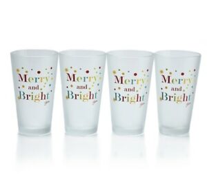 【送料無料】キッチン用品・食器・調理器具・陶器　フィエスタウェアクリスマスメリーと明るいクーラーフロストグラスの第セットFiesta Ware Christmas Merry and Bright Cooler Frosted Glasses Set of 4 1st