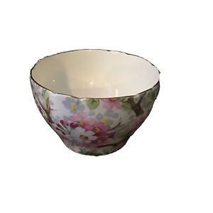【送料無料】キッチン用品・食器・調理器具・陶器　シェリーメイタイムボーンチャイナピンクフローラルオープンシュガーボウルShelley Maytime Bone China Pink Floral Open Sugar Bowl