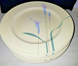 【送料無料】キッチン用品・食器・調理器具・陶器　珍しい！三笠ガレリアオープスイエローディナープレートリリーフラワーズRARE! 7 Mikasa Galleria Opus Yellow Dinner Plates Lilly Flowers