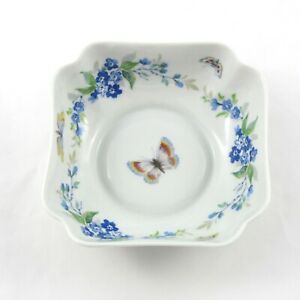 【送料無料】キッチン用品・食器・調理器具・陶器　リモージュフランスフラワーバタフライスクエアトリンケットディッシュLimoges France Flower Butterfly Square Trinket Dish