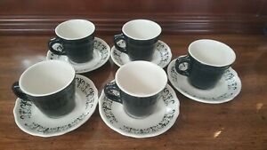 【送料無料】キッチン用品・食器・調理器具・陶器　ホーマーラフリンベストチャイナセットエスプレッソカップとソーサーレストランウェアHOMER LAUGHLIN BEST CHINA Set Of 5 Espresso Cups And Saucers RESTAURANT WARE ...