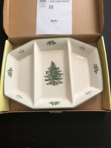 【送料無料】キッチン用品・食器・調理器具・陶器　クリスマスツリーパターンセクションオブロングサービングディッシュSpode Christmas Tree Pattern Three Section Oblong Serving Dish