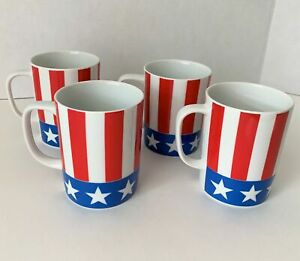 【送料無料】キッチン用品・食器・調理器具・陶器　フィッツとフロイド愛国心アメリカの旗コーヒーカップマグカップ星条旗磁器Fitz and Floyd Patriotic American Flag Coffee Cups Mugs Stars Stripes Porcelain