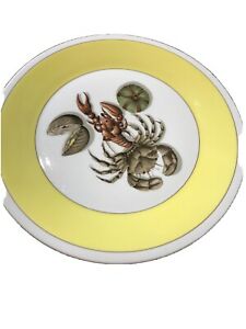 【送料無料】キッチン用品・食器・調理器具・陶器　海のモッタヘデディナープレートの果実インチウニ付きFruits of the Sea Mottahedeh Dinner Plate - 9 3/4” With Sea Urchin