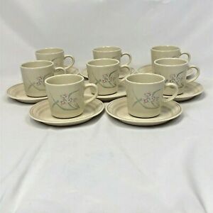 【貨物輸送無料】勝手もと設備・食器・膳立て手道具・瀬戸もの つのコレルスプリングポンドカップと平円盤の仕掛ける貨物輸送無料コーニングSET OF 8 CORELLE SPRING POND CUPS AND SAUCERS FREE SHIPPING CORNING