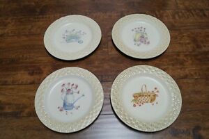 【送料無料】キッチン用品・食器・調理器具・陶器　ガーデンロットのソノマディナープレートSONOMA DINNER PLATES IN THE GARDEN LOT 4 EUC