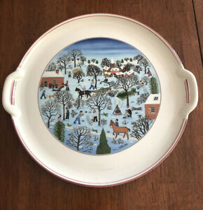 【送料無料】キッチン用品・食器・調理器具・陶器　ラウンドプレートEUC_Villeroy & Boch_Naif Design_HolidayVillage12.5 Round Platter_Serving Plate