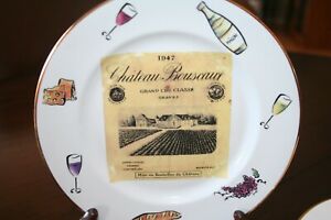 【送料無料】キッチン用品・食器・調理器具・陶器　ロザンナシャトーブソーラベルアペタイザーサラダデザートプレート、イタリアのセットSet of 6 Rosanna Chateau Bouscaut Label Appetizer/Salad/Dessert 7 Plates, Italy