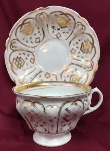 【送料無料】キッチン用品・食器・調理器具・陶器　アンティークカップとソーサーAntique KPM Cup and Saucer