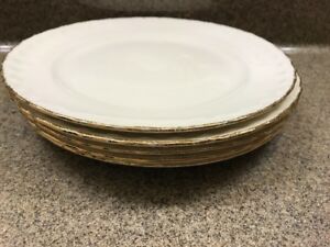 【送料無料】キッチン用品・食器・調理器具・陶器　ヴィンテージ教皇ゴッサースターリングゴールドトリムシェルエッジディナープレート4 Vintage Pope Gosser Sterling #40 Gold Trim Shell Edge Dinner Plates 10