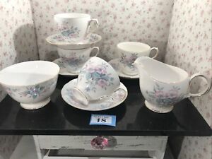 【送料無料】キッチン用品・食器・調理器具・陶器　コルクローコッペリアボーンチャイナティーセットデュオシュガーボウルミルクジャグティーセット10pc Colclough Coppelia Bone China Tea Set 4x Duos Sugar Bowl Milk Jug Teaset