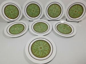 【送料無料】キッチン用品・食器・調理器具・陶器 ノリタケムーンバレーグリーンフローラルコンテンポラリーチャイナパンプレート8 Noritake Moon Valley 7044 Green Floral Contemporary China 6.25 Bread Plates