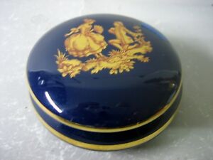 【送料無料】キッチン用品・食器・調理器具・陶器　リモージュフランス蓋付き瓶ジュエリーボックスLimoges France lidded jar / jewelry box