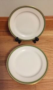 【送料無料】キッチン用品・食器・調理器具・陶器　レドンリモージュブレッドプレートフランスゴールドとグリーンアクセントのロットLot of 5 M Redon PL Limoges 6-1/4 Bread Plates France Gold and Green Accents