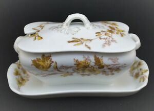 【送料無料】キッチン用品・食器・調理器具・陶器　ハビランドリモージュフランスカバーグレービーボートイエローフラワーズゴールドHAVILAND C.O. LIMOGES FRANCE COVERED GRAVY BOAT YELLOW FLOWERS GOLD