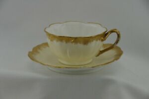 【送料無料】キッチン用品・食器・調理器具・陶器　トレスマンヴォトキャベツシェイプゴールドトリムカップソーサーアンティークTresman & Voght T&V Cabbage Shape Gold Trim Cup & Saucer Antique