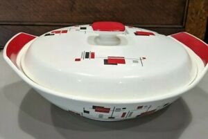 【送料無料】キッチン用品・食器・調理器具・陶器　ヴィンテージパリシーゲイデイチューリーン年代レッドブラック幾何学デザイン?レトロVintage Palissy Gayday Tureen 1950’s Red Black Geometric Design ? Retro