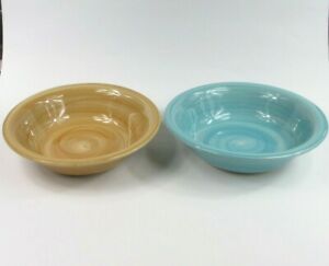 【送料無料】キッチン用品・食器・調理器具・陶器　シトラスグローブ手描きスープシリアルボウルスワールパターンベージュターコイズCITRUS GROVE Hand Painted Soup Cereal 8 3/8 Bowl Swirl Pattern Beige Turquoise