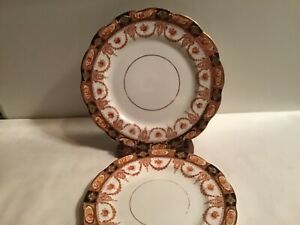 【送料無料】キッチン用品・食器・調理器具・陶器 ロイヤルアルバートアールデコデヴォデヴォデレサラダデザートプレートブラックスカラップC.1955+ Royal Albert Art Deco DEVON Rare SALAD & DESSERT PLATES Black Scallo