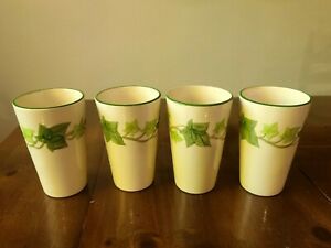 【送料無料】キッチン用品・食器・調理器具・陶器　フランシスコ会オンスタンブラーカップグラスグリーントリムヴィンテージミッドセンチュリー4 - Franciscan IVY 12 oz. Tumbler Cup Glass Green Trim - Vintage Mid Century