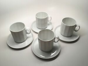 【送料無料】キッチン用品・食器・調理器具・陶器　ローゼンタールドイツスタジオラインホワイトカップソーサーSet (4) Rosenthal Germany Studio-Line WHITE Cups & Saucers