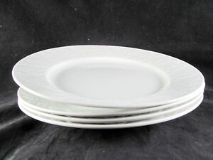 【送料無料】キッチン用品・食器・調理器具・陶器　ポンテサマドリードディナープレート白葉エンボス加工スペイン4 Pontesa Madrid Dinner Plates, 9-3/4, white, leaf, embossed, Spain