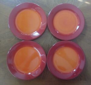 【送料無料】キッチン用品・食器・調理器具・陶器　レッドオレンジサラダプレートドイツ製4 Waechtersbach Red and Orange Salad Plates 8 1/4 Made in Germany