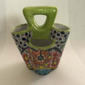 【送料無料】キッチン用品・食器・調理器具・陶器　タラベラフラットウェアトートセラミックフラワーデザインTalavera - Flatware Tote - Ceramic - Flower Design 14,186円