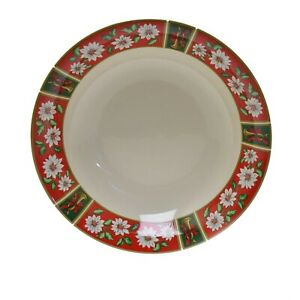 【送料無料】キッチン用品・食器・調理器具・陶器　チャールトンホール神戸クリスマスポインセチアスープボウルのセットCharlton Hall Kobe Christmas Poinsettia 7.5 Soup Bowls- Set of 4