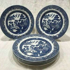 【送料無料】キッチン用品・食器・調理器具・陶器　チャーチル・イングランド「ウィロー」セットディナープレートChurchill England Willow Set of 6 Dinner Plates 10