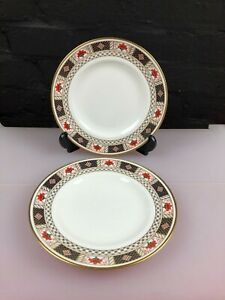 【送料無料】キッチン用品・食器・調理器具・陶器　×ロイヤルクラウンダービーボーダーデザートサラダプレートワイド年日付2 x Royal Crown Derby Derby Border Dessert / Salad Plate 22 cm Wide Dated 1973