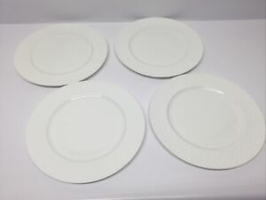 【貨物輸送無料】勝手もと装置・食器・膳立て物の具・瀬戸もの つの三笠トレリスホワイトボーンチャイナディナープレートディナーウェアの書き割りSet of Four Mikasa Trellis White 11 Bone China Dinner Plates Dinnerware