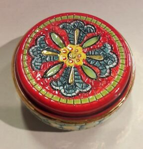 【送料無料】キッチン用品・食器・調理器具・陶器 ボックスジュエリーセラミックデウタゴールドの証明書で飾らBox Jewelry IN Ceramic Deruta Decorated With Gold Cert|hokushin