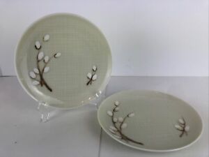【貨物輸送無料】勝手もと装置・食器・膳立て物の具・瀬戸もの プッシーウィローテクスチャ中国乾荒原一皿Pussy Willow Texture China Dessert Plates