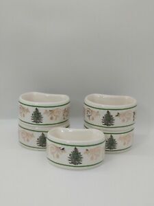 【送料無料】キッチン用品・食器・調理器具・陶器　クリスマスツリーゴールドホリデークロスリネンナプキンリングセットSpode Christmas Tree Gold Holiday Cloth Linen Napkin Rings Set of 5｜hokushin