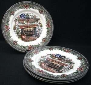 【送料無料】キッチン用品・食器・調理器具・陶器　ロイヤルスタッフォードクリスマスイブディナープレートセットRoyal Stafford - Christmas Eve - Dinner Plates - Set/4 NWT