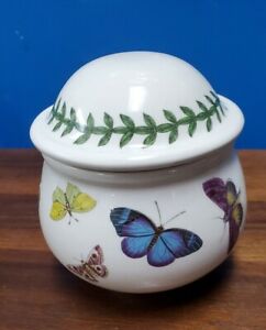 【送料無料】キッチン用品・食器・調理器具・陶器　英国で作られたポートメイリオン植物園蝶の砂糖ボウルふた付きPORTMEIRION Made In Britain BOTANIC GARDEN Butterflies sugar bowl with lid｜hokushin