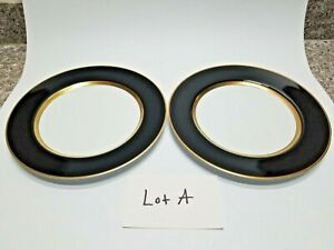 【送料無料】キッチン用品・食器・調理器具・陶器　ヴィンテージフィッツフロイドルネッサンスディナープレートホワイトブラックゴールドトリムVintage Fitz & Floyd Renaissance Dinner Plates White w/ Black & Gold Tr 21,158円