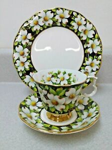 【送料無料】キッチン用品・食器・調理器具・陶器 ロイヤルアルバート州の花は、ドッグウッドカップソーサーとサラダプレートトリオRoyal Albert PROVINCIAL FLOWERS Dogwood Cup Saucer and Salad Plate Trio|hokushin