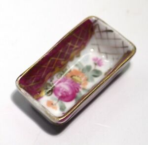 【送料無料】キッチン用品・食器・調理器具・陶器　アンティークミニチュア花の塗装セブレ磁器の人形植物トラフピン皿。Antique Miniature Floral Painted Sevres Porcelain Dolls Plant Trough / Pin Dish.