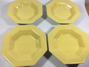【送料無料】キッチン用品・食器・調理器具・陶器　独立のセットアイアンストーンスープボウル水仙イエローVtg Set Of 4 Independence Ironstone Soup Bowls Daffodil Yellow 8”