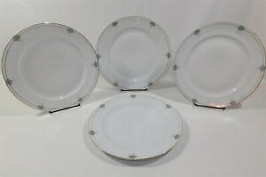 【送料無料】キッチン用品・食器・調理器具・陶器　アールデコヌーヴォーグリーンパープルゴールド名古屋日本ディナープレートアンティークArt Deco Nouveau Green Purple Gold NS Nagoya Nippon Dinner Plates 9.75 Antique